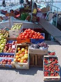 Aegina Fruit market boat