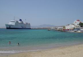 Ferry from Pireaus in Mykonos