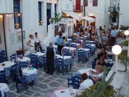 Restaurants in Mykonos below Panagia Portiani