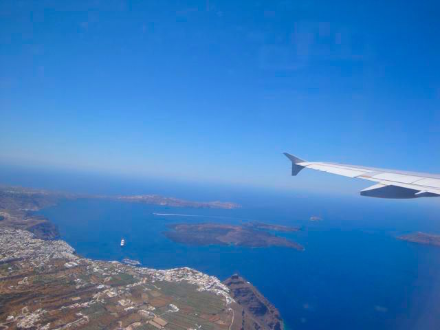 Flight to Santorini