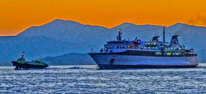 Greek ferry and flying dolphin
